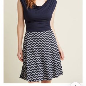 ModCloth Pretty Packages Dress in Navy Stripes